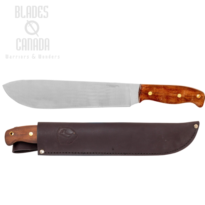 Condor Ironpath Fixed Blade Knife, 1075 Carbon Polished, Wood Walnut, Leather Sheath, CTK3928·9.8HC