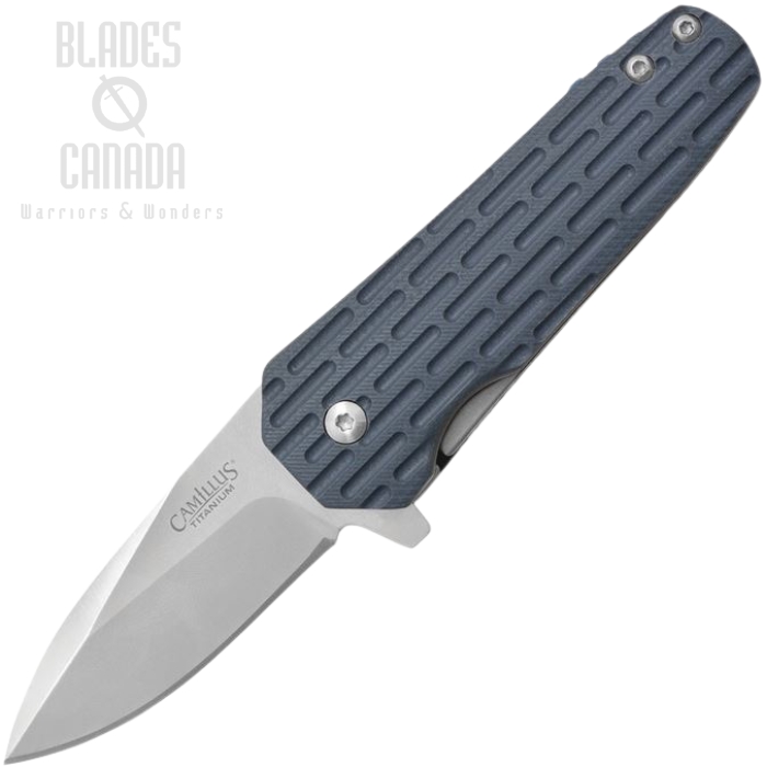 (image for) Camillus 19399 Wedge Flipper Folding Knife, Stainless, GFN Blue/Gray