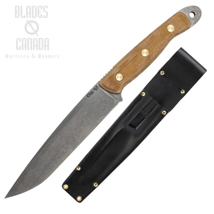 Case Hunter Welker Collab Fixed Blade Knife, Carbon, Micarta Natural, 50628