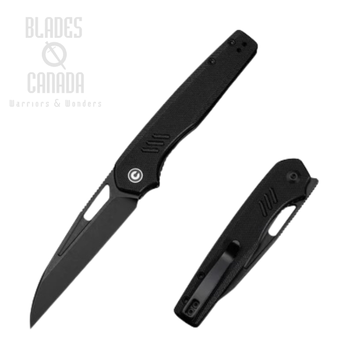 CIVIVI Guile Front Flipper Folding Knife, 14C28N Black SW, G10 Black, C24062B-1 CIVIVI Guile Front Flipper Folding Knife, 14C28N Black SW, G10 Black, C24062B-1