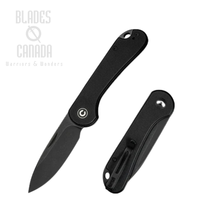 CIVIVI Elementum Slipjoint Folding Knife, 14C28N Satin, G10 Black, C18062AJ-1