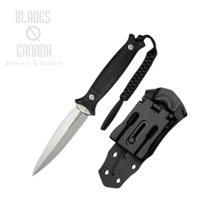 CIVIVI Perfrico Fixed Blade Knife, 14C28N Satin, G10 Black, Kydex Sheath, C23026-1