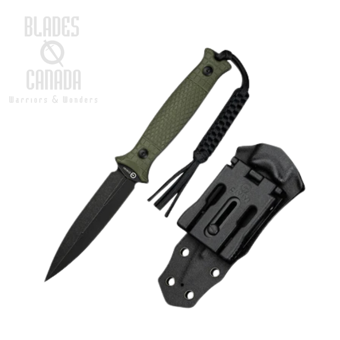 CIVIVI Perfrico Fixed Blade Knife, 14C28N Black SW, G10 OD Green, Kydex Sheath, C23026-2