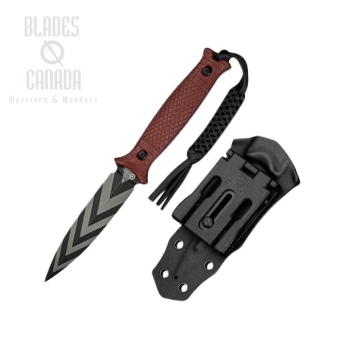 CIVIVI Perfrico Fixed Blade Knife, 14C28N Black/Gray, G10 Burgundy, Kydex Sheath, C23026-3