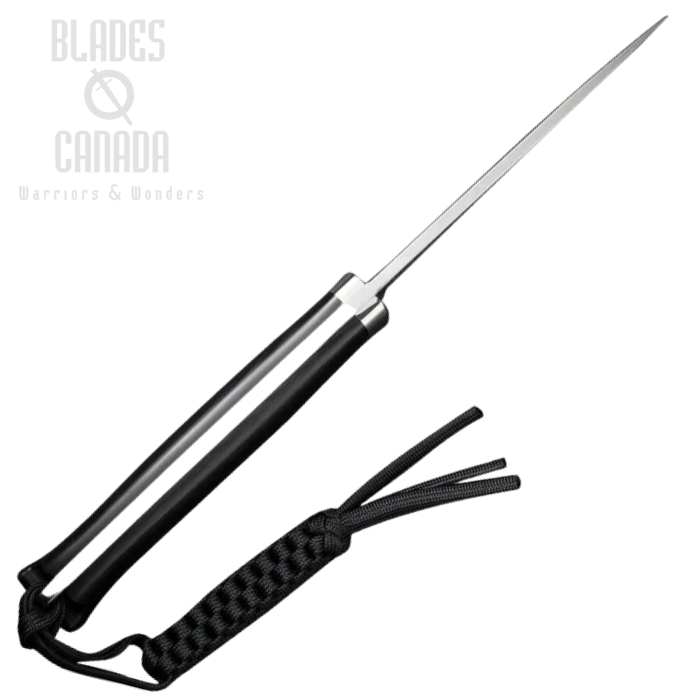 (image for) Civivi Cloud Peak Fixed Knife, Nitro-V, Black G-10, Leather Sheath, C23044-1