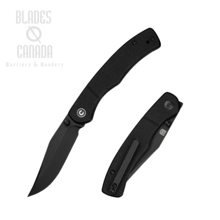 CIVIVI Clingman Front Flipper Folding Knife, Nitro V Black SW, G10 Black, C23065-1