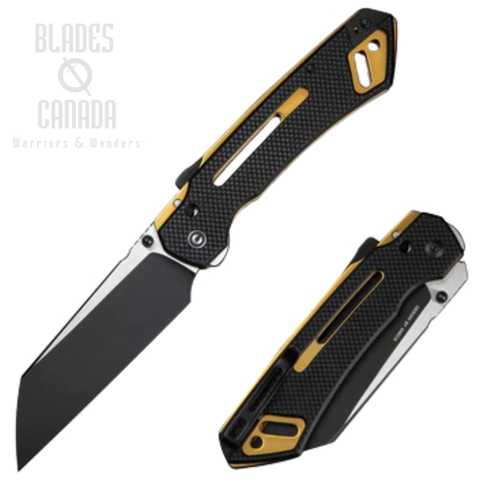 CIVIVI Buster FG Superlock Folding Knife, Nitro-V Black SW, G10 Black/Golden, C24052-1 CIVIVI Buster FG Superlock Folding Knife, Nitro-V Black SW, G10 Black/Golden, C24052-1