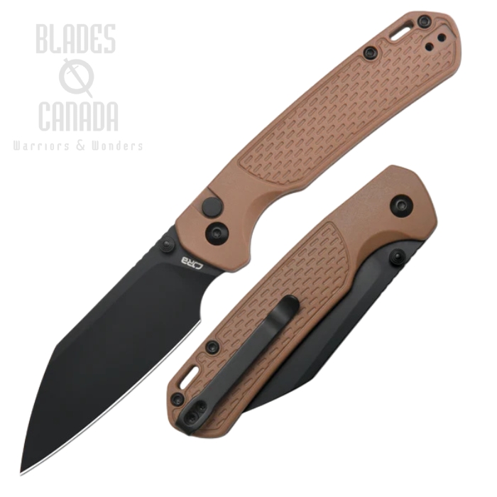 CJRB Pyrite-Light Button Lock Folding Knife, AR-SFII Black, FRN Brown, J1945-BBN CJRB Pyrite-Light Button Lock Folding Knife, AR-SFII Black, FRN Brown, J1945-BBN