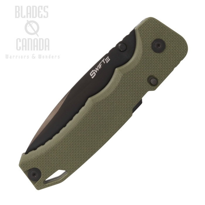 (image for) Cold Steel Atlas Lock Swift III Folding Knife, Assisted Opening, M4 Black, G10 Green, CS-FL-40AT