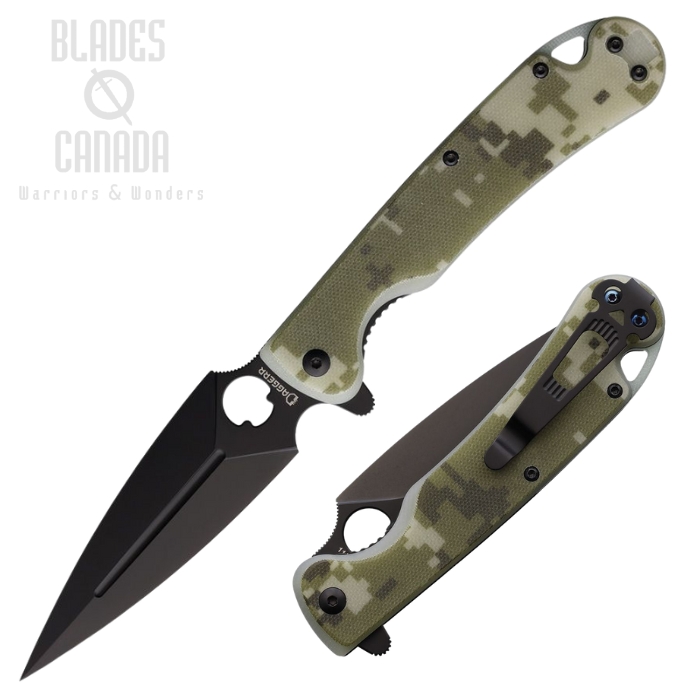 Daggerr Arrow Flipper Folding Knife, D2 Black, G10 Digital Camo, DGR1CAMDLC