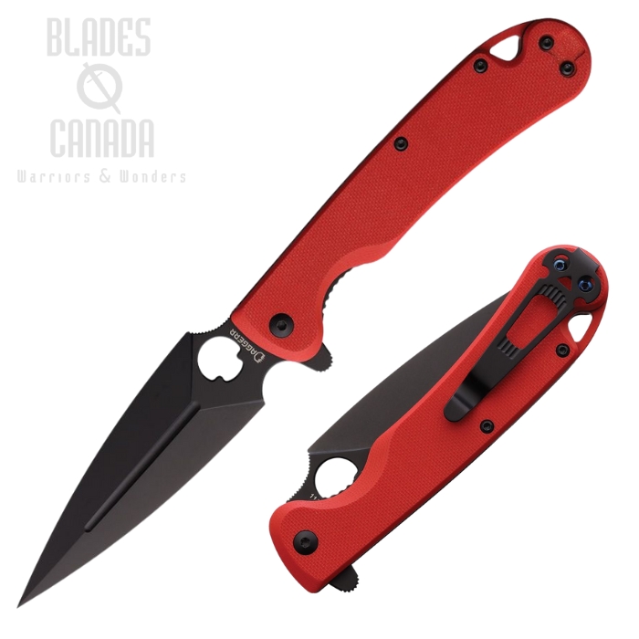 Daggerr Arrow Flipper Folding Knife, D2 Black, G10 Red, DGR1RDDLC