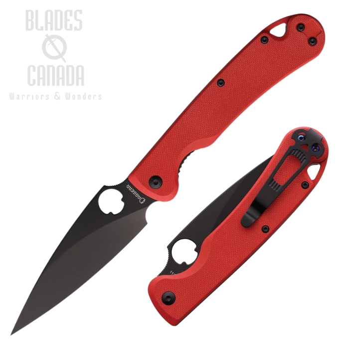 Daggerr Zhalo Folding Knife, D2 Black, G10 Red, DGR2RDDLC