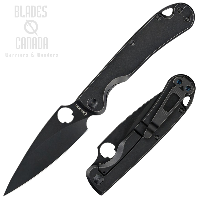 Daggerr Zhalo Framelock Folding Knife, D2 Black, Stainless Black, DGRF22FBBN