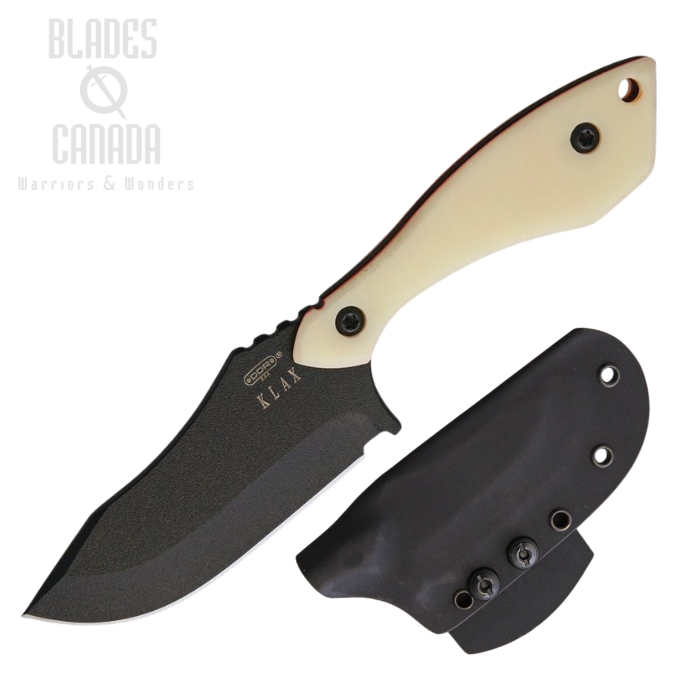 Darrel Ralph Large Klax Fixed Blade Knife, 440C Black, G10 Moon Glow, DR060