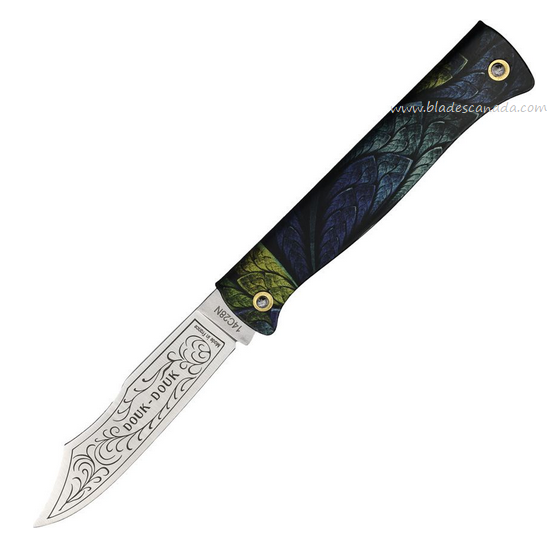 Douk-Douk 815GMI Slipjoint Folding Knife, 14C28N Sandvik, Peacock Design