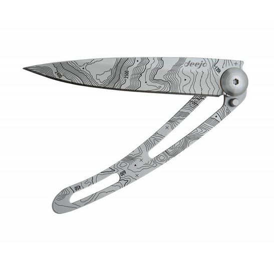 Deejo Naked Tattoo Topography Framelock Folding Knife, 37g, 1CN010