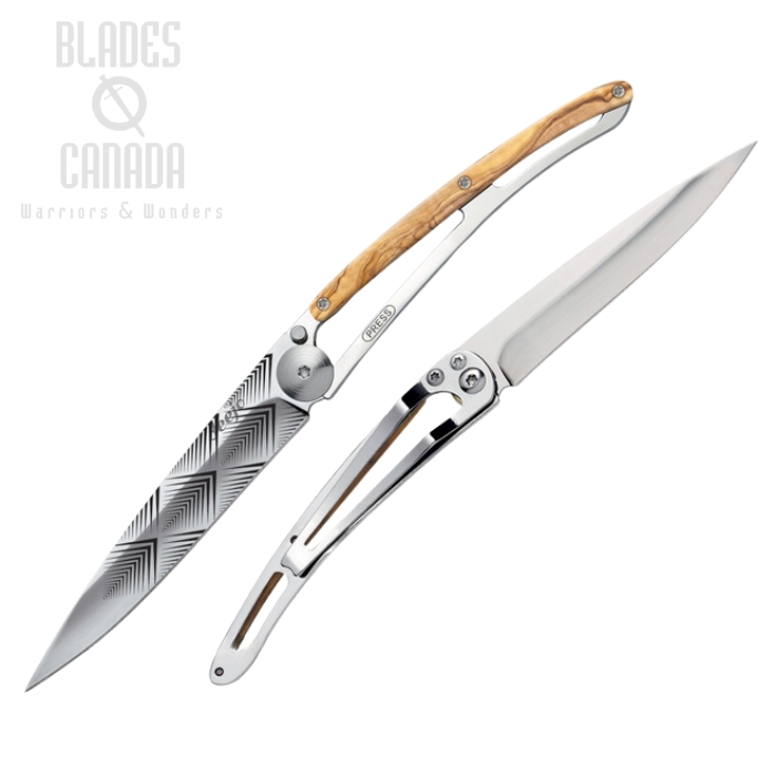 Deejo Tattoo 37g Deco Folding Knife, Stainless, Olive Wood, DEE1AB106 Deejo Tattoo 37g Deco Folding Knife, Stainless, Olive Wood, DEE1AB106