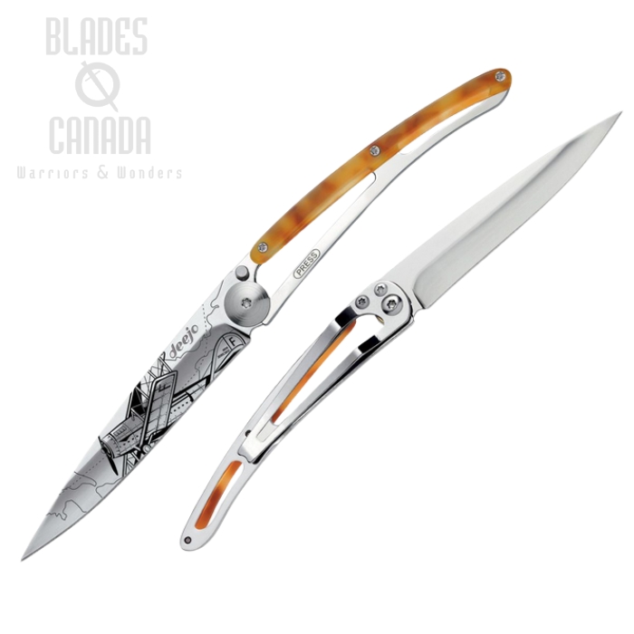 Deejo Tattoo 37g Aviation Folding Knife, Stainless, Imitation Tortoise Shell, DEE1AC100 Deejo Tattoo 37g Aviation Folding Knife, Stainless, Imitation Tortoise Shell, DEE1AC100