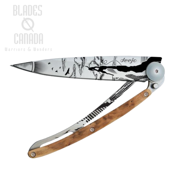 Deejo Climbing Tattoo Framelock Folding Knife, Juniper Wood, 37 gram, 1CB031 Deejo Climbing Tattoo Framelock Folding Knife, Juniper Wood, 37 gram, 1CB031