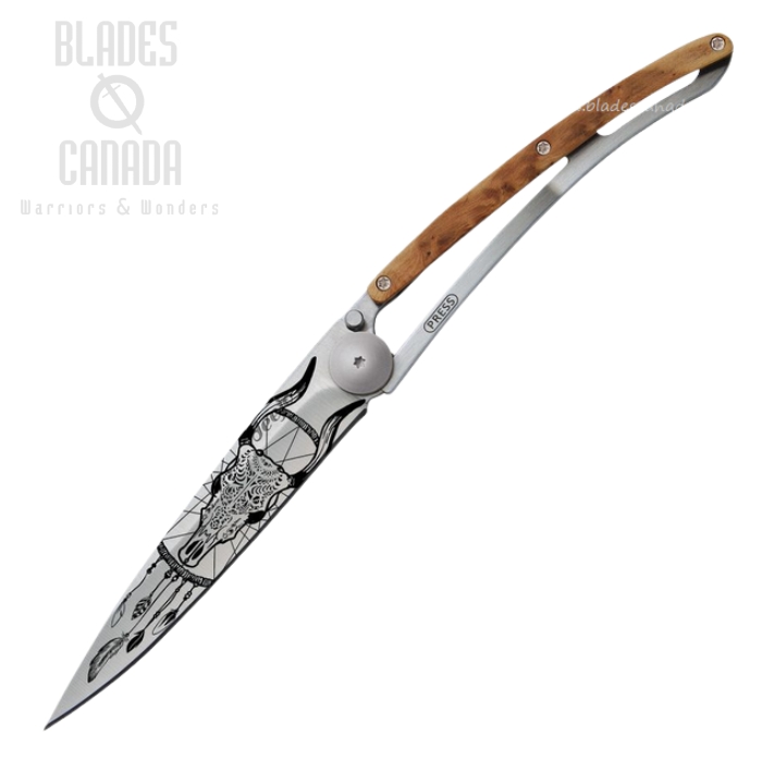Deejo Tattoo 37g Dream Folding Knife, Juniper Wood, DEE1CB043 Deejo Tattoo 37g Dream Folding Knife, Juniper Wood, DEE1CB043