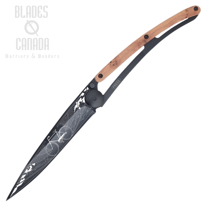 Deejo 1GB108 Juniper Wood Biker Eagle, Z40C13 Steel Black - 37 Gram Deejo 1GB108 Juniper Wood Biker Eagle, Z40C13 Steel Black - 37 Gram