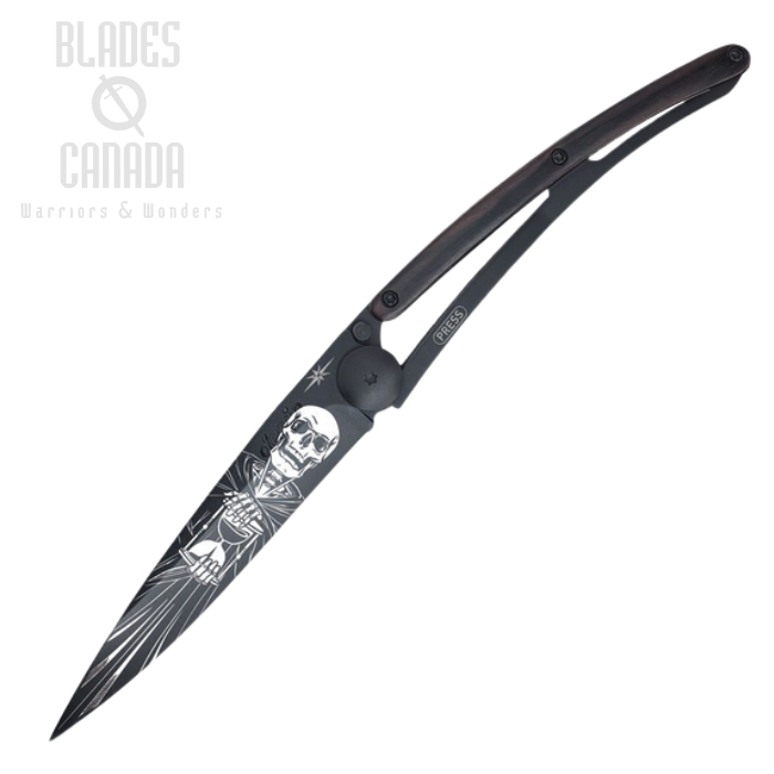 Deejo Tattoo 37g Immortal Folding Knife, Stainless Black, Ebony Wood, DEE1GB164 Deejo Tattoo 37g Immortal Folding Knife, Stainless Black, Ebony Wood, DEE1GB164