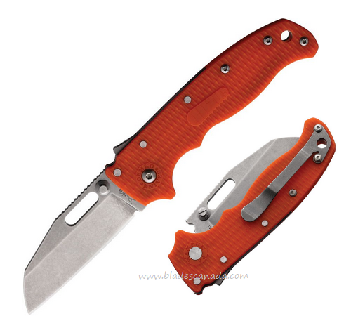 Demko AD20.5 Shark-Foot Folding Knife, D2 SW, Grivory Orange