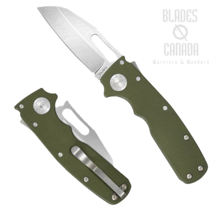 Demko Shark Cub Shark Lock Folding Knife, CPM 20CV Shark Foot, G10 OD Green, SC-20CV-OD GREEN G10-SF