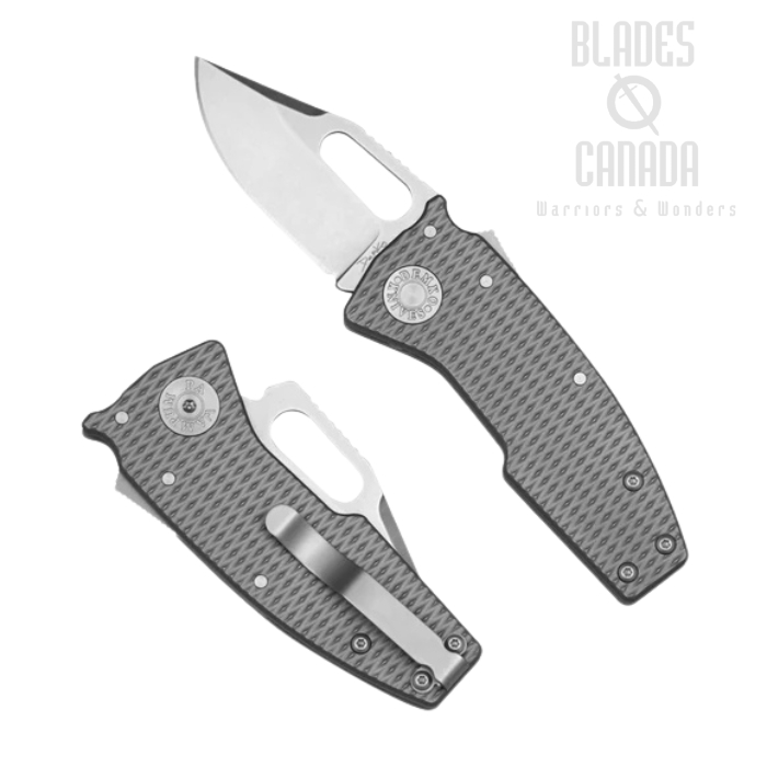 Demko Nano-Shark Shark Lock Folding Knife, CPM 20CV SW Clip Point, Titanium Milled, NANO-20CV-MILLED TI-CP