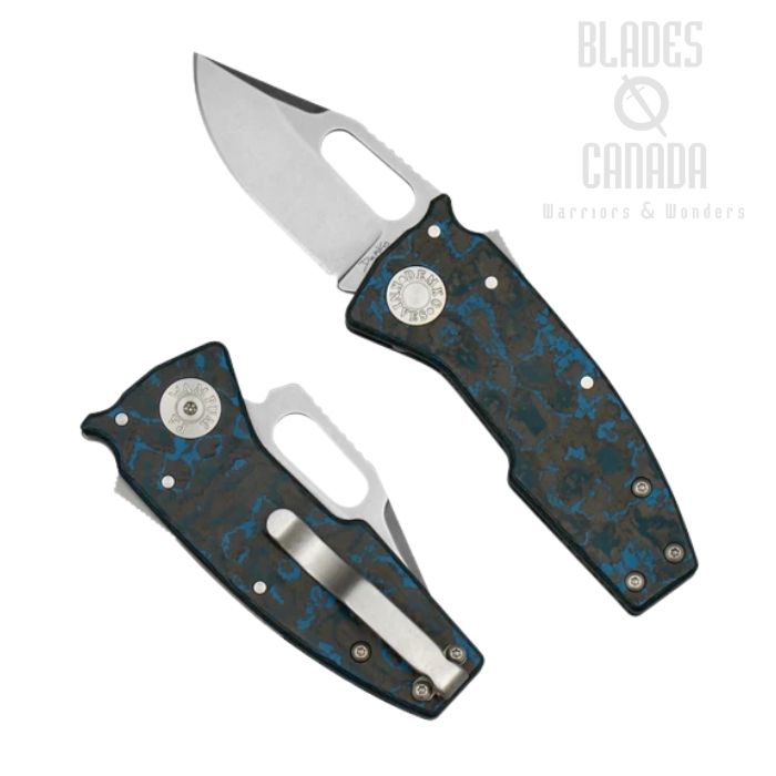 Demko Nano-Shark Shark Lock Folding Knife, CPM 20CV SW Clip Point, Fat Carbon Arctic Storm, NANO-20CV-FAT CARBON ARCTIC STORM-CP