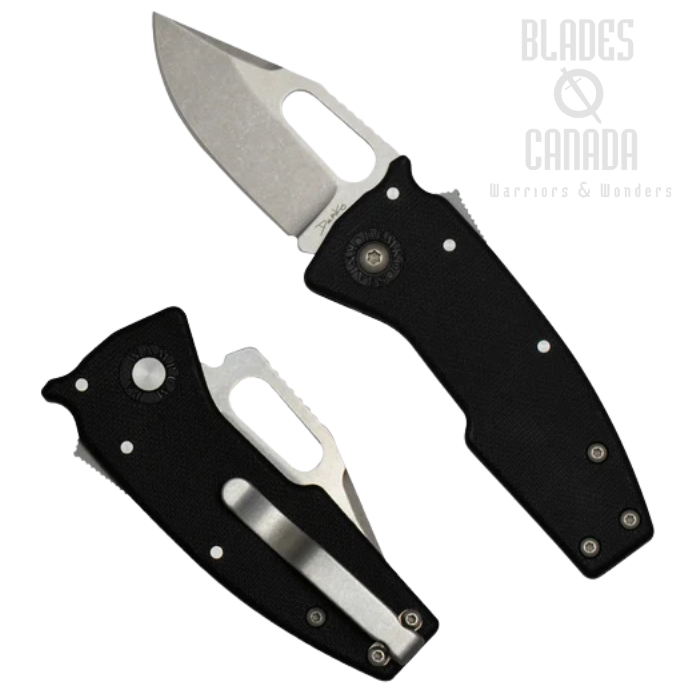 Demko Nano-Shark Shark Lock Folding Knife, AUS10A SW Clip Point, GRN Black, NANO-10A-BLACK GRN-CP