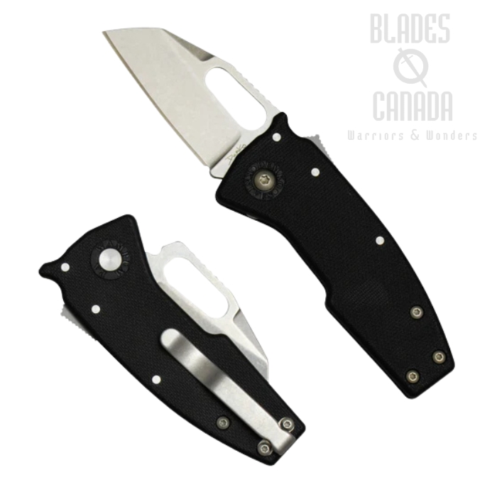 Demko Nano-Shark Shark Lock Folding Knife, AUS10A SW Shark Foot, GRN Black, NANO-10A-BLACK GRN-SF