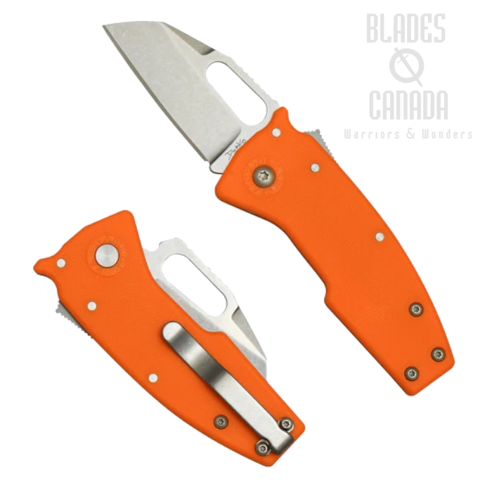 Demko Nano-Shark Shark Lock Folding Knife, AUS10A SW Shark Foot, GRN Orange, NANO-10A-ORANGE-GRN-SF
