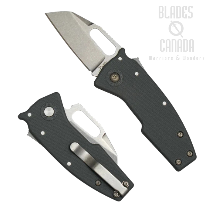 Demko Nano-Shark Shark Lock Folding Knife, AUS10A SW Shark Foot, GRN Black, NANO-10A-GREY-GRN-SF