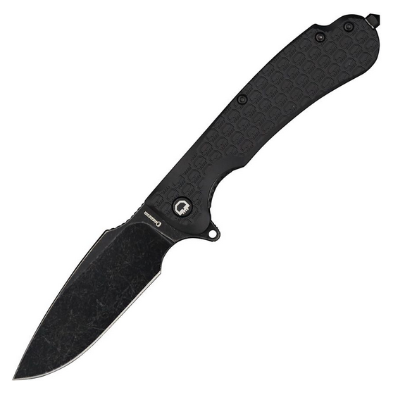 Daggerr Fielder Flipper Folding Knife, Black Blade, FRN Black, FDFBKBW