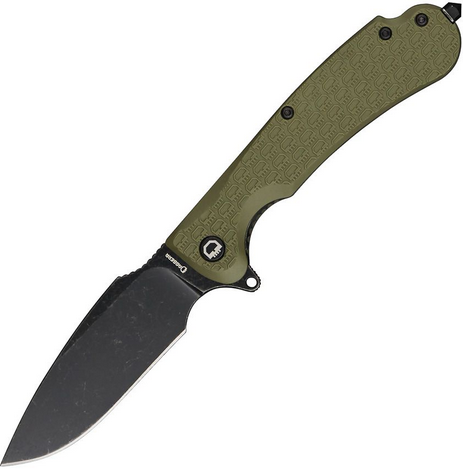 Daggerr Fielder Flipper Folding Knife, Black SW Blade, FRN Olive, DGRFDFOLBW