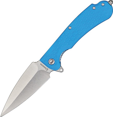 Daggerr Urban 2 Flipper Folding Knife, Stonewash Blade, FRN Blue, DGRU2FBLSW