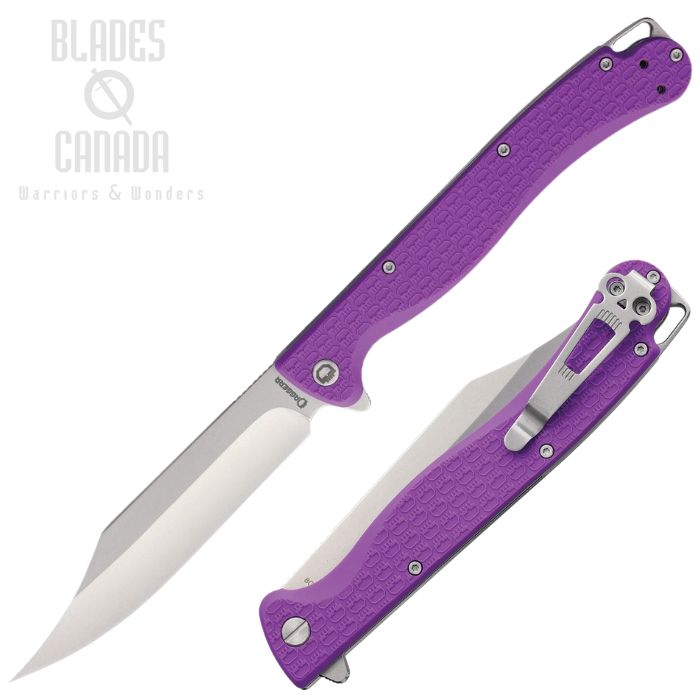 Daggerr Toothpick Flipper Folding Knife, Stonewash Blade, FRN Purple, TPFRNPRPSW (image for) Daggerr Toothpick Flipper Folding Knife, Stonewash Blade, FRN Purple, TPFRNPRPSW