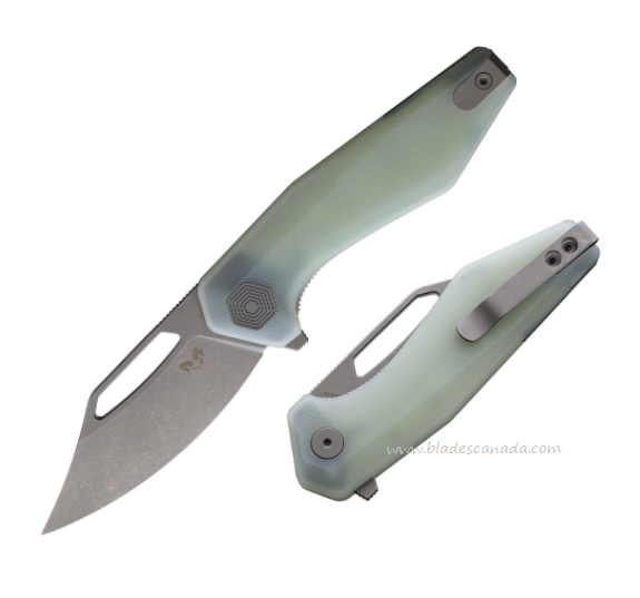 Damned Designs Hades Flipper Folding Knife, 14C28N SW, G10 Jade, DMN008GJ