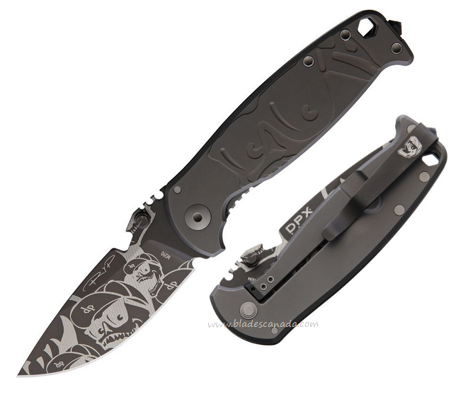 DPX Mr. DP HEST/F Framelock Folding Knife, M390 Black, Titanium Handle, DPXHSF020