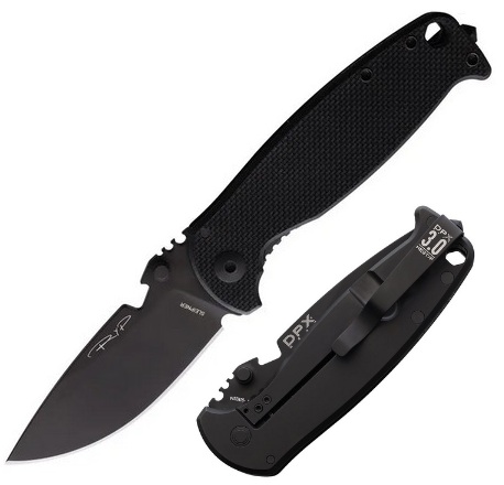 DPx Gear HEST 3.0 Framelock Folding Knife, Sleipner Black, G10 Black, DPXHSF305