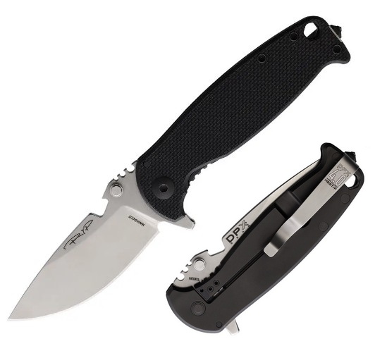DPx Gear HEST/F 4.0 Milspec Framelock Folding Knife, Magnacut, Titanium Black, Glass Breaker, HSF401