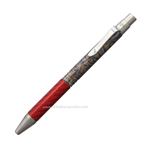 Darrel Ralph Go Pen, Titanium/Carbon Fiber Natural Red, DR072