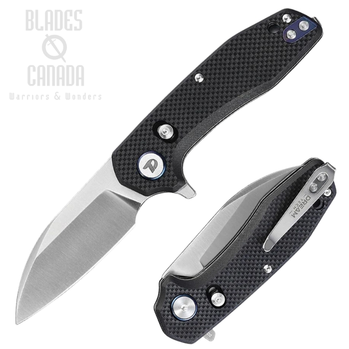 (image for) DreamTech Flipper Axis Lock Folding Knife, D2 Satin, G10 Black, D3435GB