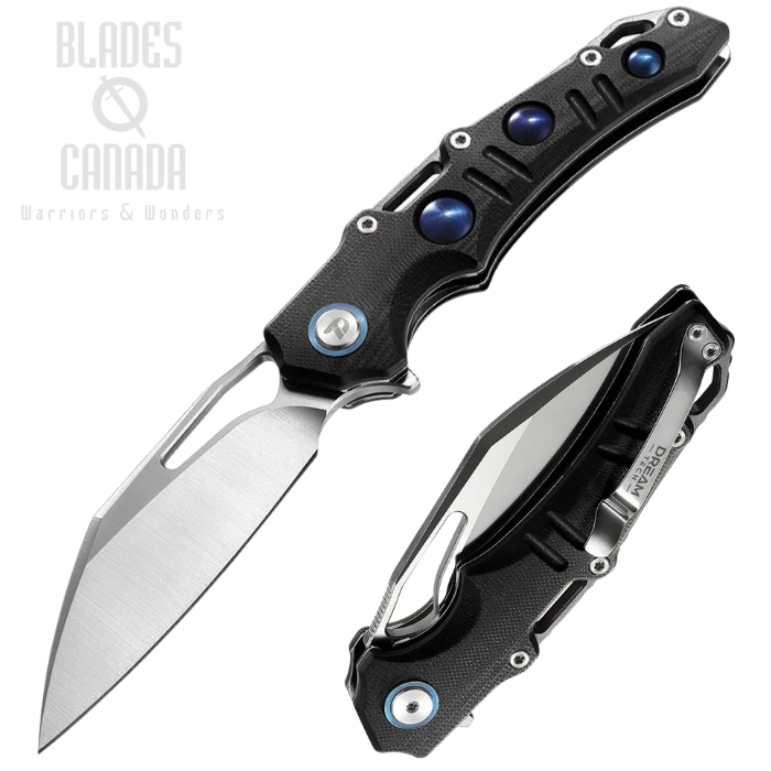 (image for) Dreamtech Folding Knife, D2 Satin, Micarta Black, D3502MB