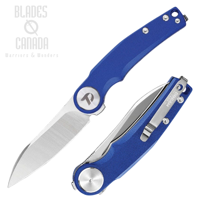 (image for) DreamTech Flipper Folding Knife, D2 Satin, G10 Blue, D3618GBL