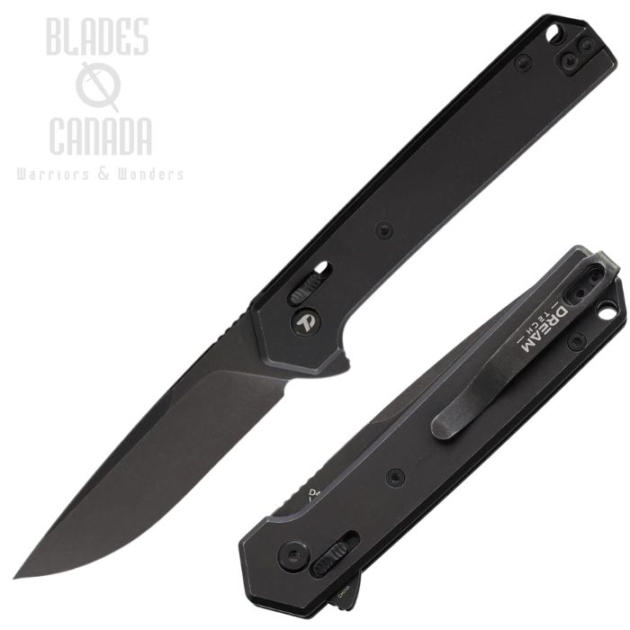 (image for) DreamTech Flipper Crossbar Lock Folding Knife, VG-10 Black, Titanium Black, D4032TB