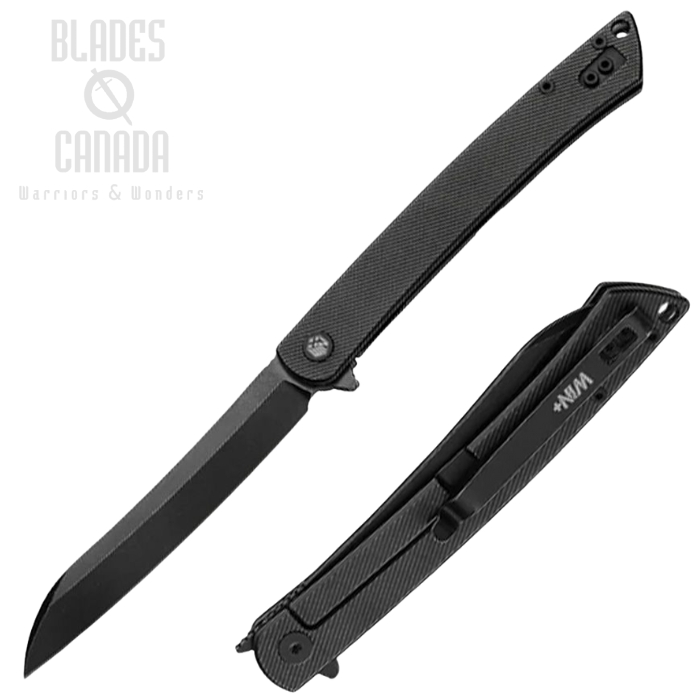 DreamTech Large Flipper Framelock Knife, D2 Black SW, Titanium Black SW, 4224LB