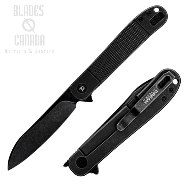 DreamTech Flipper Framelock Knife, VG-10 Black SW, Titanium Black SW, 4370B