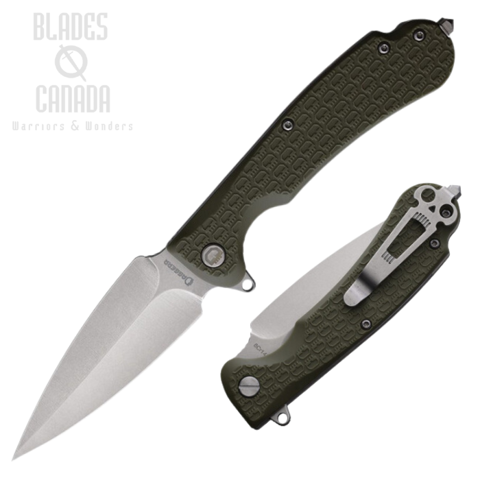 Daggerr Urban 2 Flipper Folding Knife, Stonewash Blade, FRN Olive Textured, U2FRNOLSW